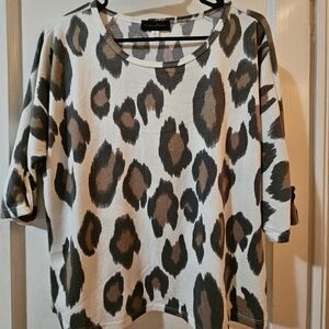 Leopard Print 3/4 Sleeve Top